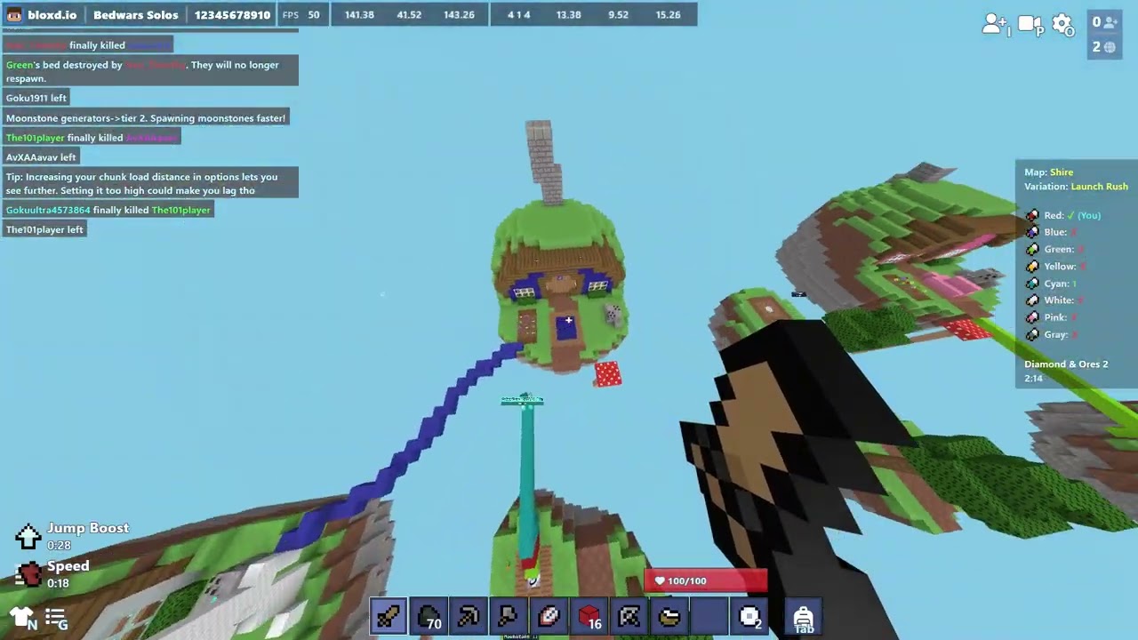 Bloxd Io Bedwars: Playing solo bedwars and win by doing some complex gaming