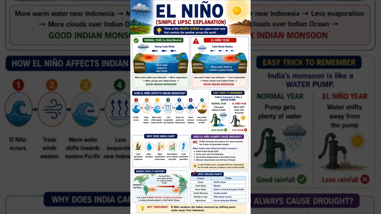 El Ni&ntilde;o & Indian Monsoon | Most Important Geography Topic for UPSC 2027 | #upsc2027 #upscprelims2027