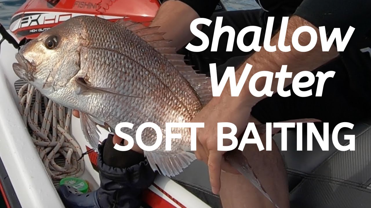 Fishing Shallow Water With  Softbaits For Big Snapper. Jet Ski Fishing NZ