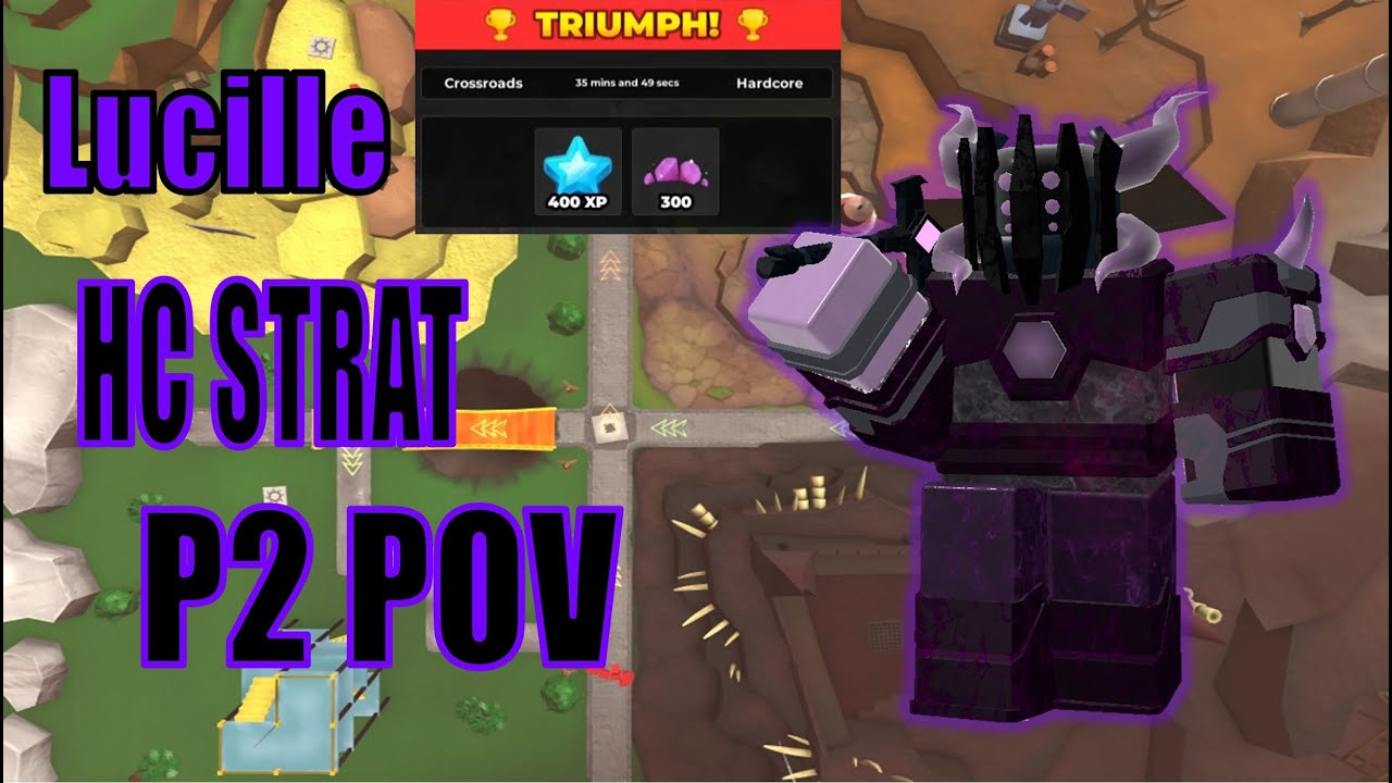TDS Crossroads Lucille Hardcore Strategy Player 2 POV (Tower Defense Simulator)