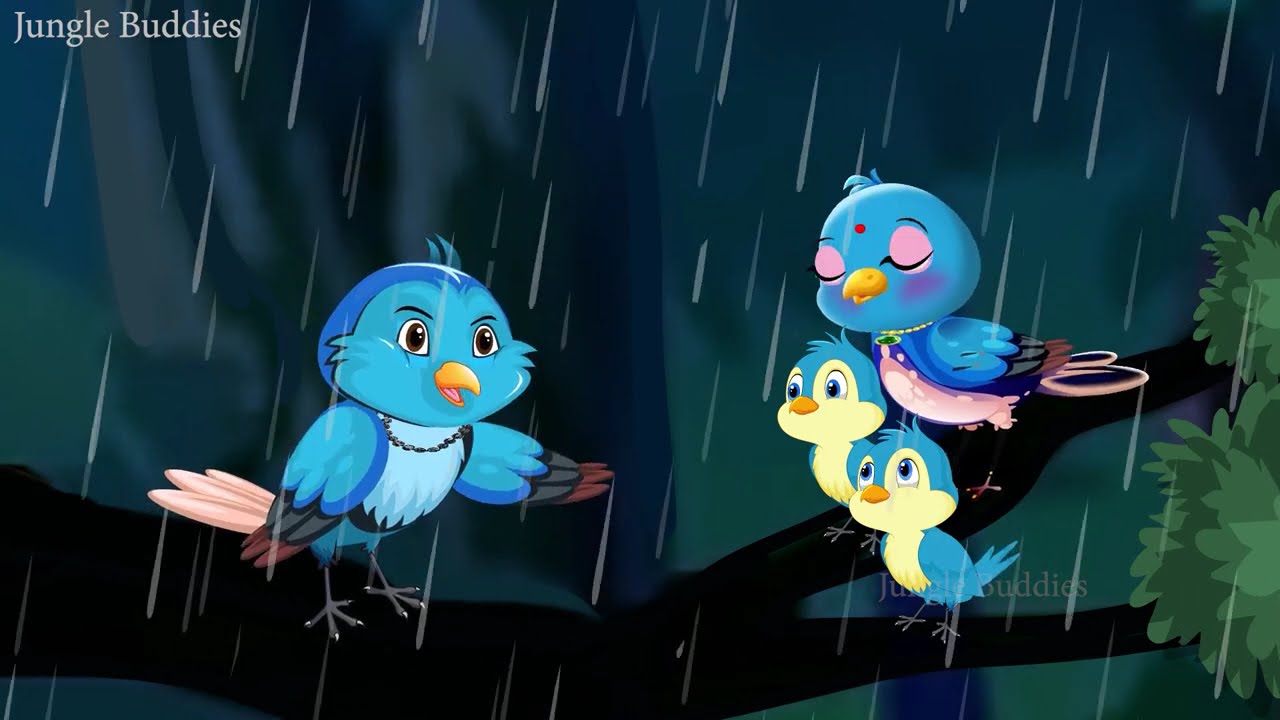 बारिश में चिड़िया की परेशानी । Jungle me Barish ki kahani | Hindi Cartoon | Chidiya aur kauwa Kahani