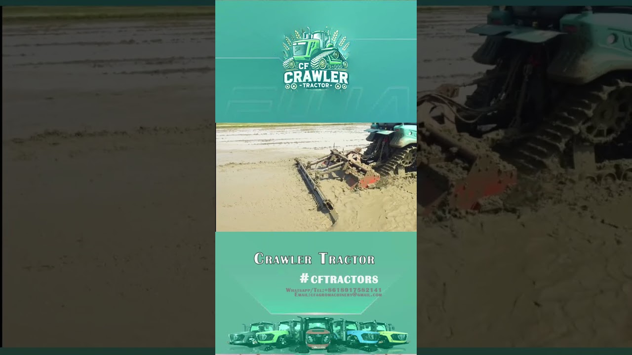 Heavy-duty crawler tractor, cultivating and levelling your muddy field once   #agriculturalmachines