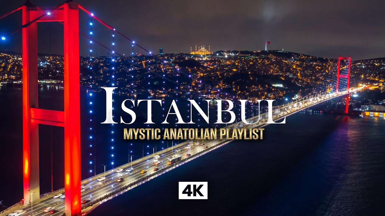 ISTANBUL Night 4K – Relaxing Music & Bosphorus Bridge Lights | Calm City Ambience