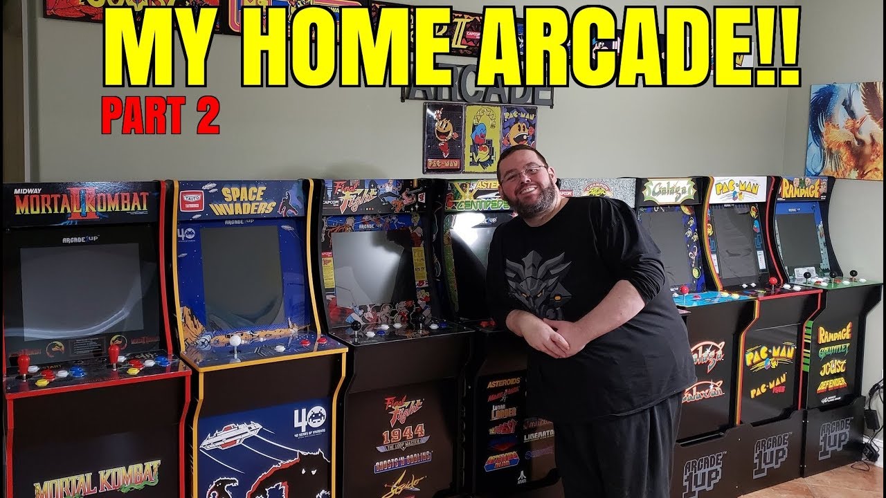 My At Home Arcade! Arcade1up Mortal Kombat, Space Invaders, and Final Fight Machines!