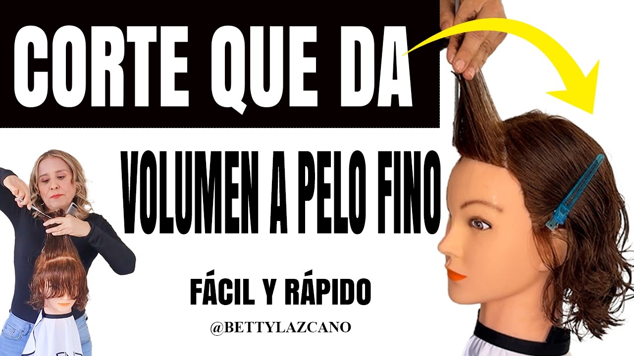 TIENES POCO PELO Y DELGADO? QUIERES UN CORTE QUE TE GENERE VOLUMEN? TUTORIAL FACIL@bettylazcano
