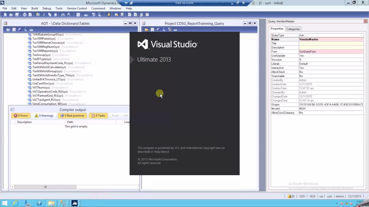 Create simple SSRS report using Query in Dynamics AX 2012 R3