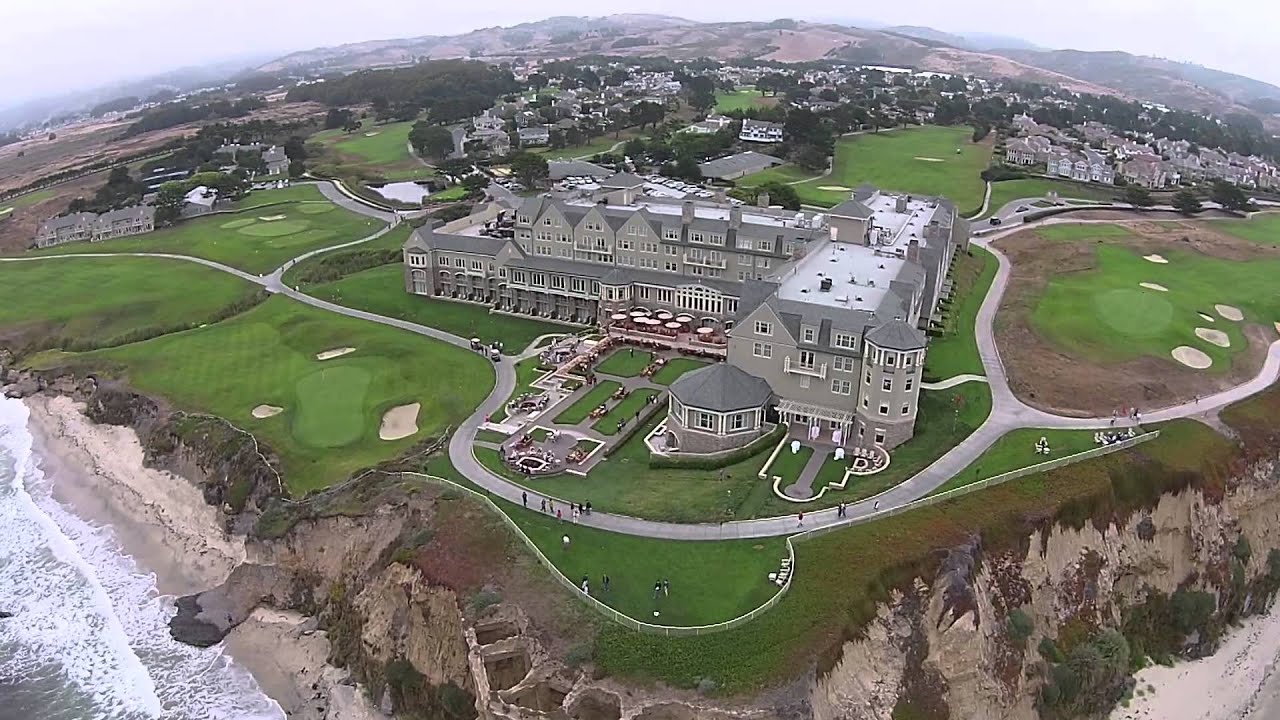 Flying above the Ritz Carlton in Half Moon Bay