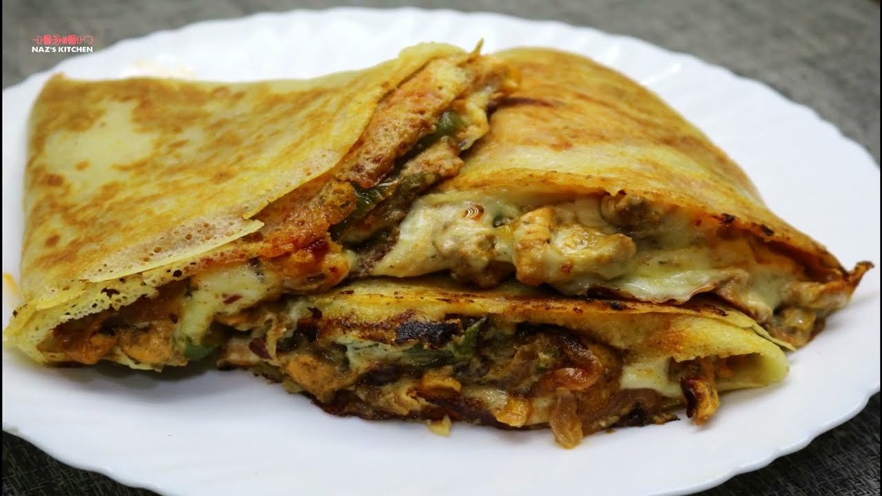 Chicken Cheese Crepe || Naz's Kitchen