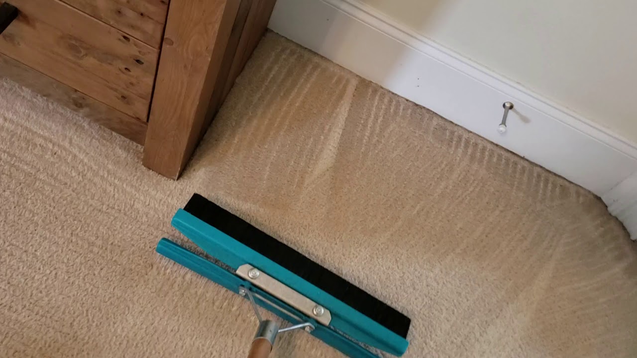 Raking carpet fibers ASMR satisfying video