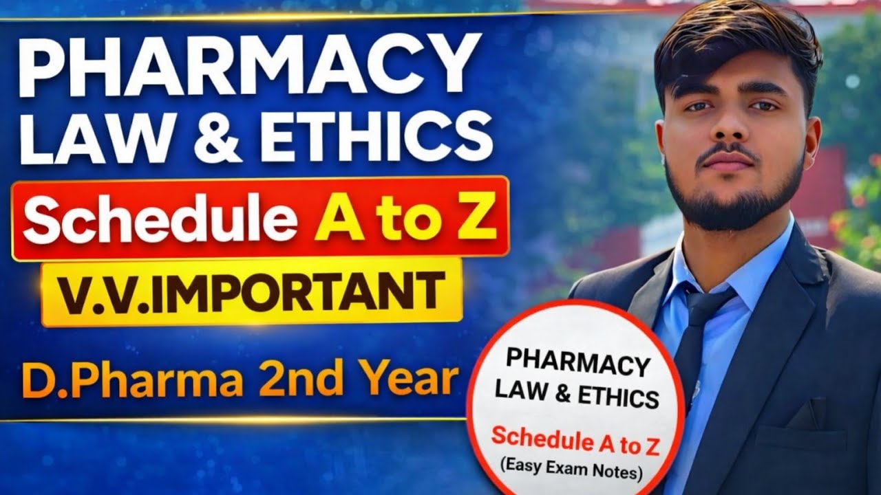 D.Pharm 2nd Year – Pharmacy Law & Ethics (Schedule A to Z) | 100% Exam Important