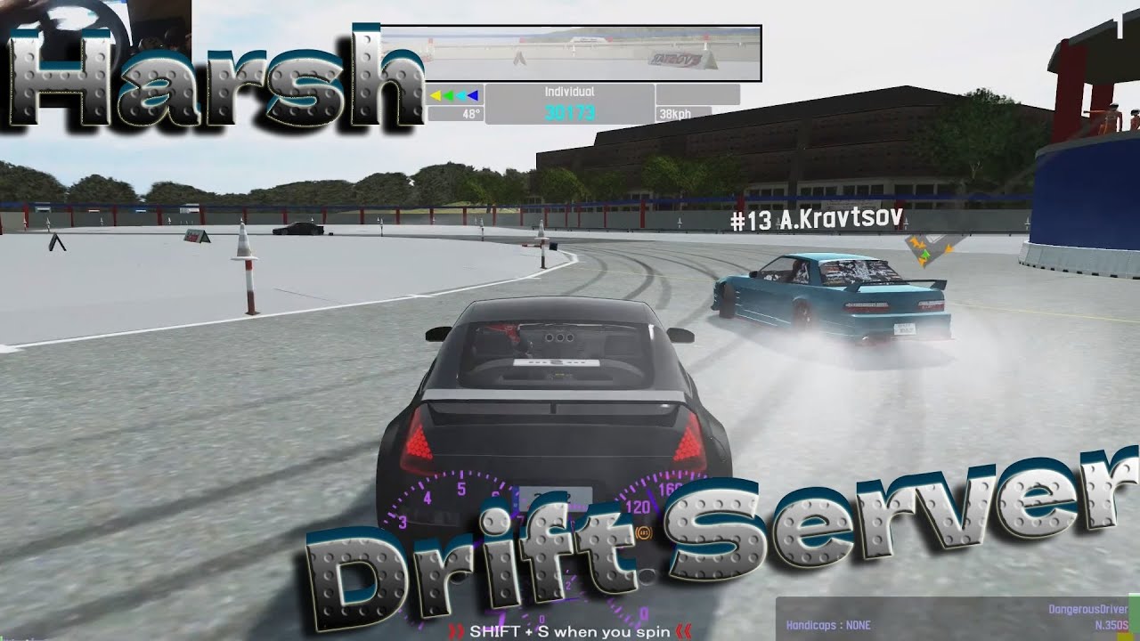 Live for Speed rippin a 350z on Harsh Drift Style Server(w/Steering Wheel & Wheelcam)