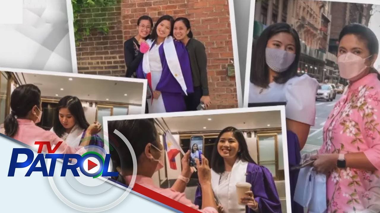 Jillian suot ang kwintas na may abo ng yumaong ama at rosas pin sa Baccalaureate mass | TV Patrol