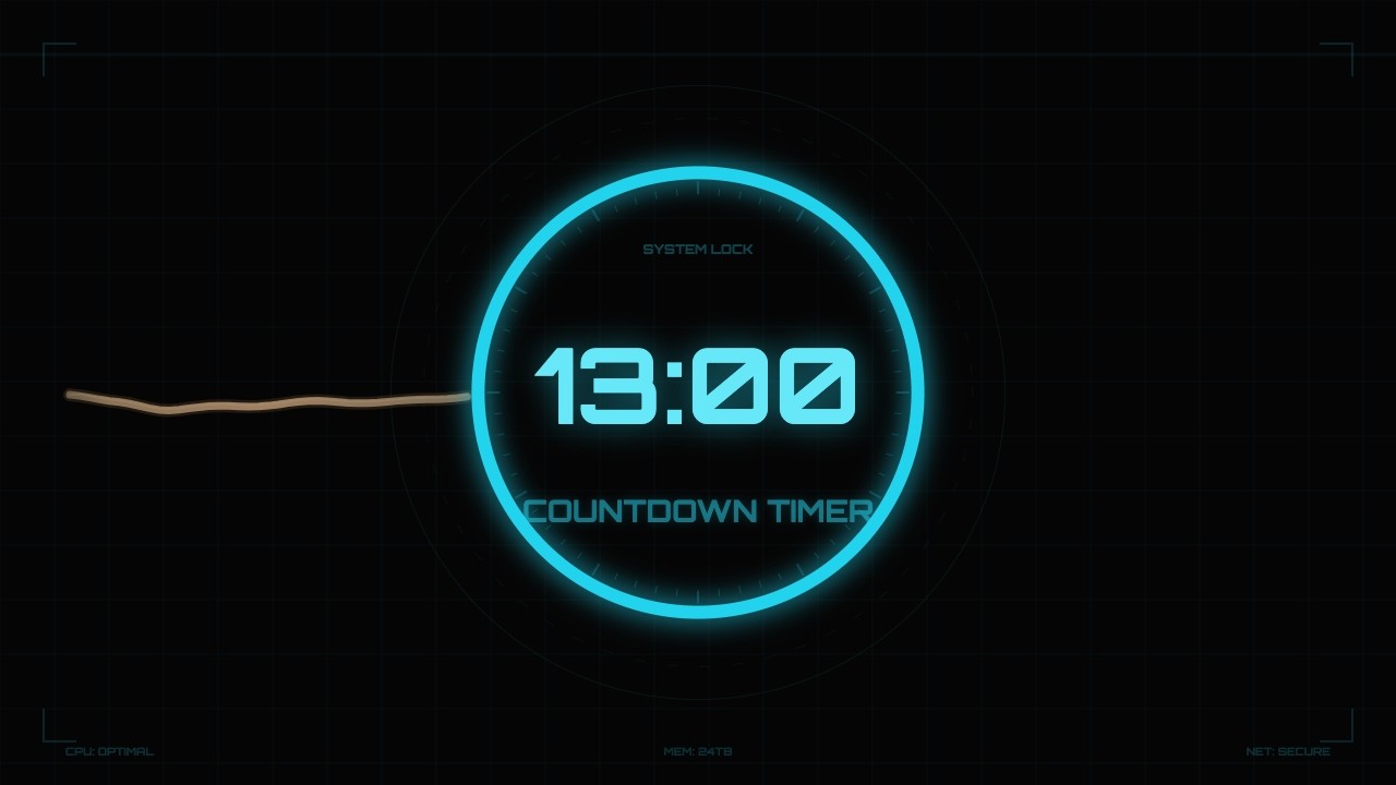 13 Minute Countdown Timer ⏱️ [13:00] HD with Sound Effects & Explosion