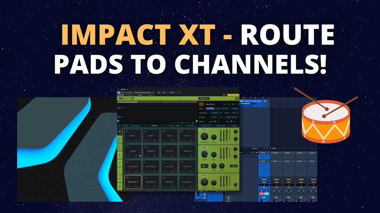 Routing Drum Sounds to Individual Mixer Channels in Impact XT, EZDrummer etc. | PreSonus Studio One