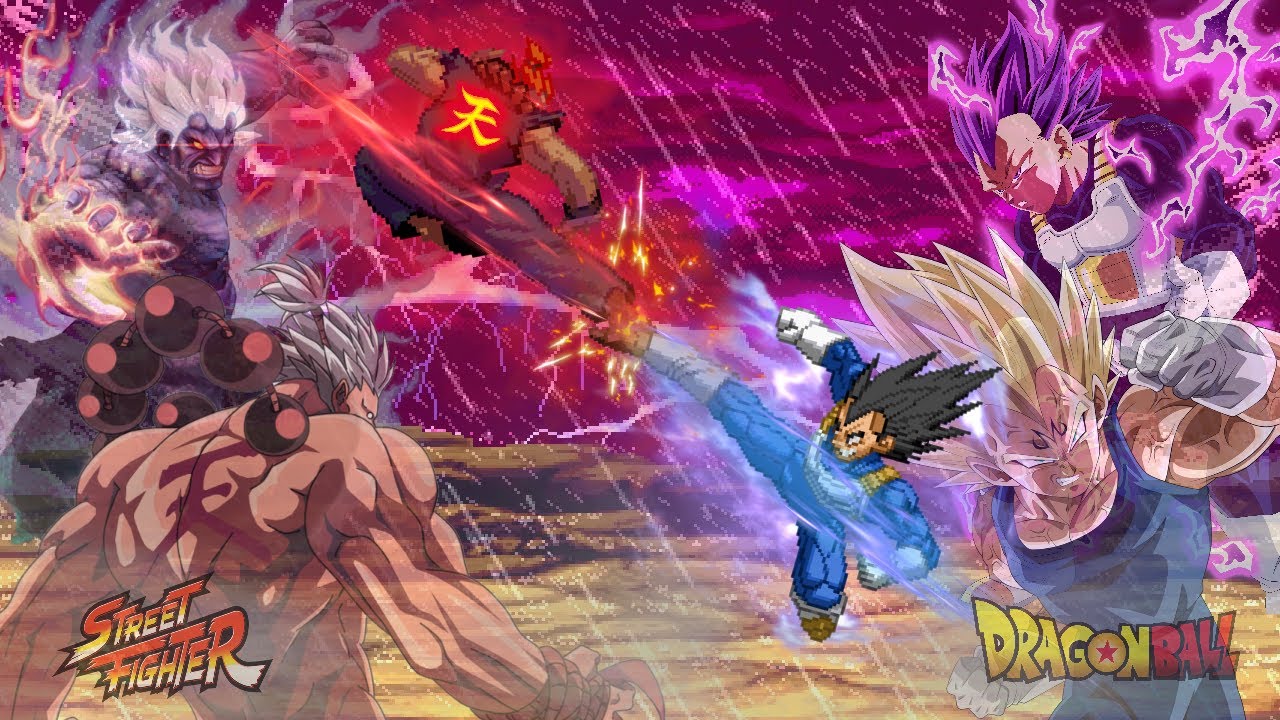 Akuma vs Vegeta | All Transformation | Dragon Ball X Street Fighter
