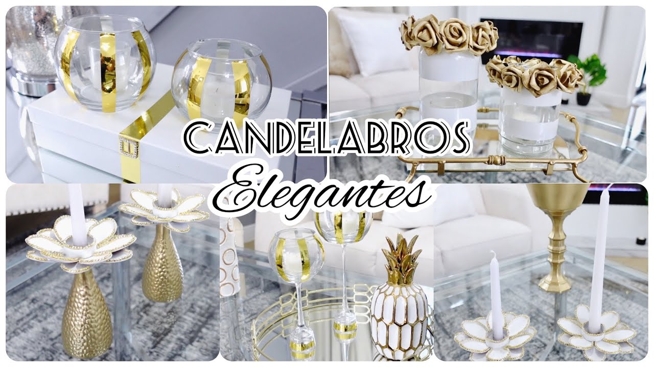 COMO HACER CANDELABROS DE VIDRIO QUE LUZCAN FINOS Y ELEGANTES #diycandelabros