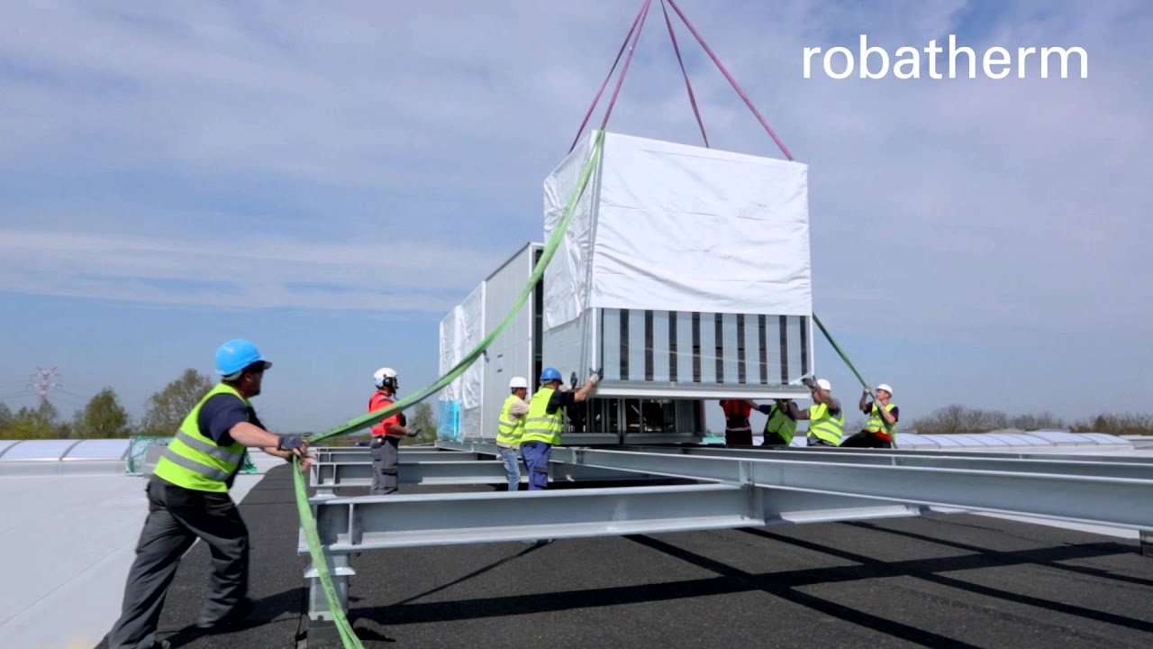 robatherm - Applying a helicopter strongly facilitates installation of air handling units