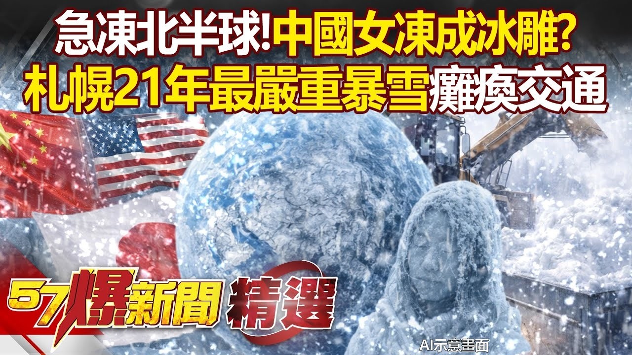 急凍北半球！中國女凍成冰雕＋美國樹木凍到爆開...札幌21年最嚴重暴雪「鏟雪車挖不停」丟進融雪神器？！ - 徐俊相【57爆新聞 精選】