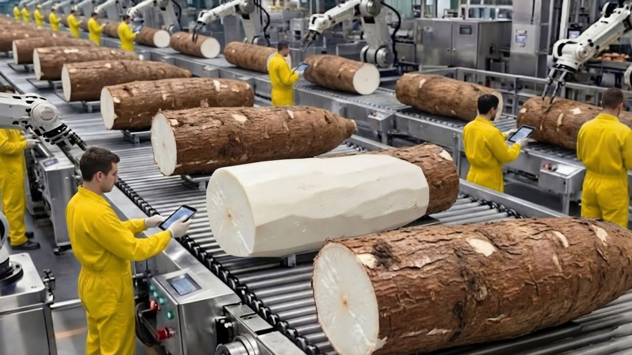 Inside America's Biggest Cassava Flour Factory: How It's Made From Root to Package (Full Process)