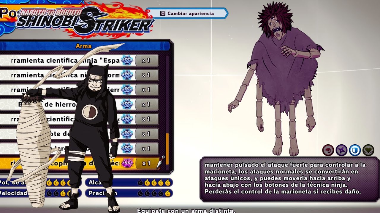 NUEVA ARMA MARIONETA SS+ ''Recopilación de la técnica negra'' | Naruto to Boruto: Shinobi Strike