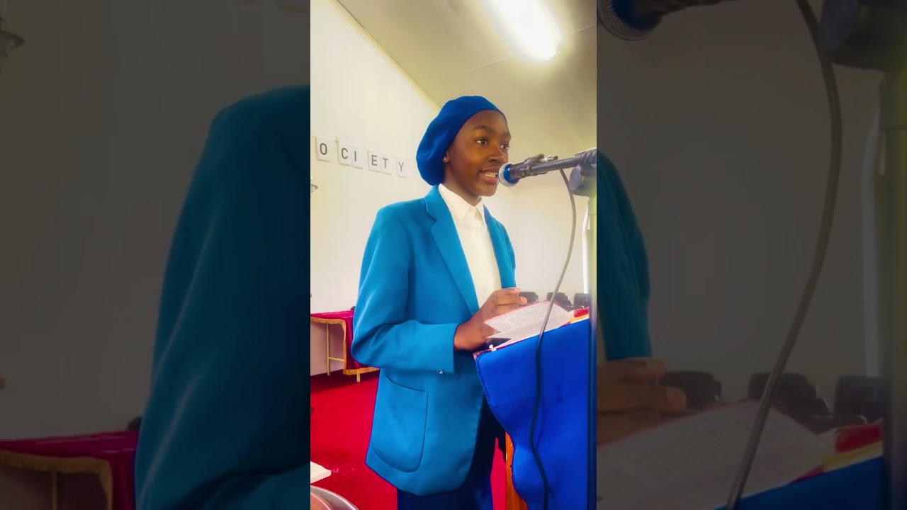 Sister Vuyo Quta. Thembalethu Society Wesley Guild - Praise and worship segment