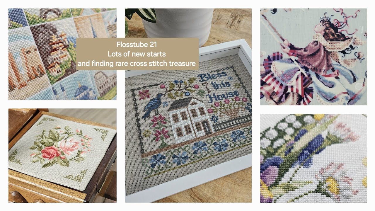 Flosstube 21 Lots of new starts and finding rare cross stitch treasure