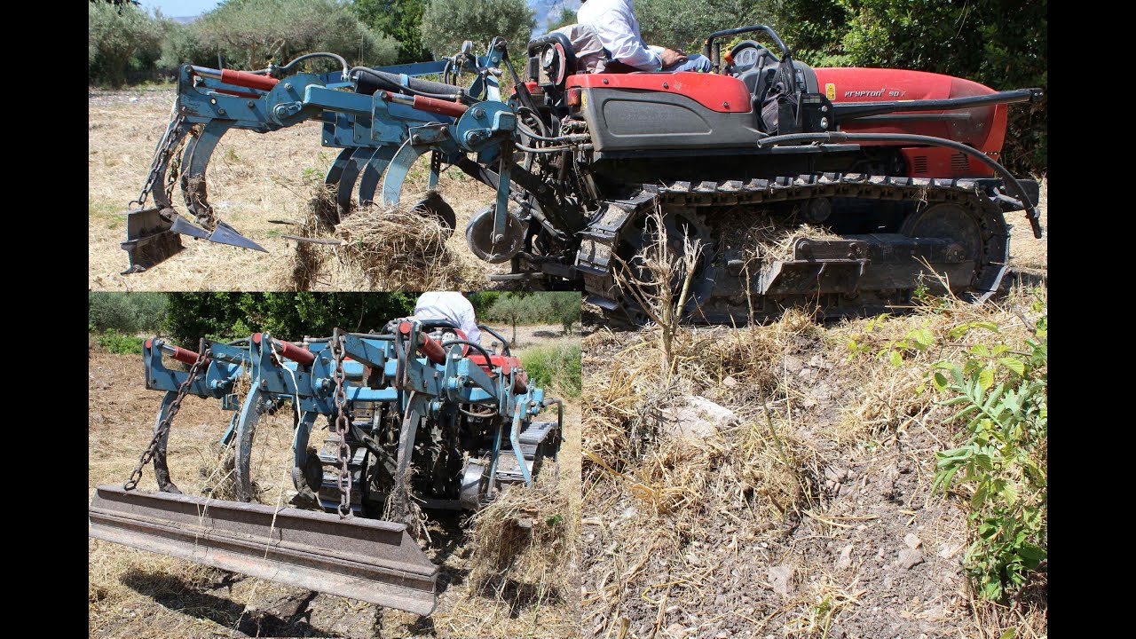 Coltivatore pneumatico Siciltiller e trattore cingolato Same Krypton 90f