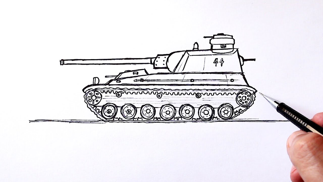 Как нарисовать танк легко | Танк WW2