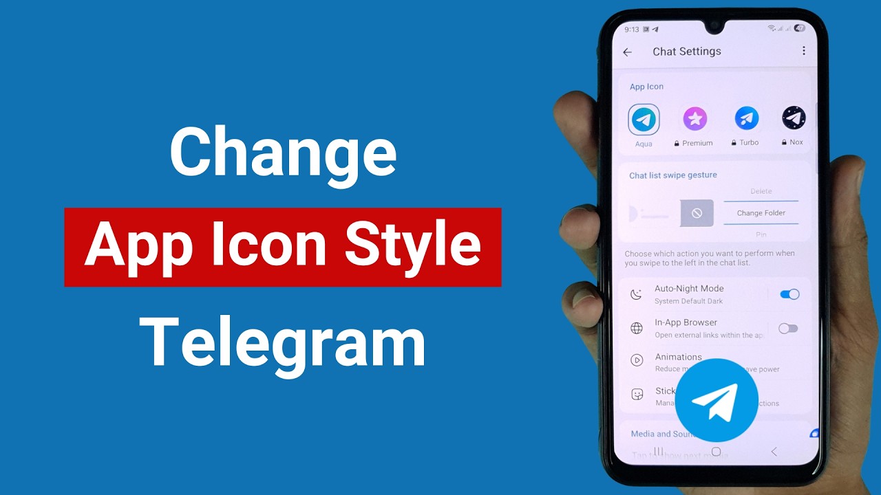 Как изменить стиль иконки приложения Telegram