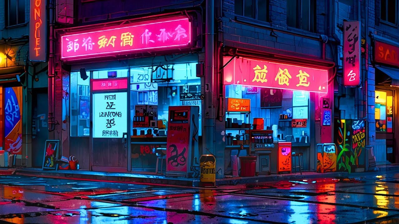 Midnight Rain in Neon Streets | Lofi Beats to Chill & Focus