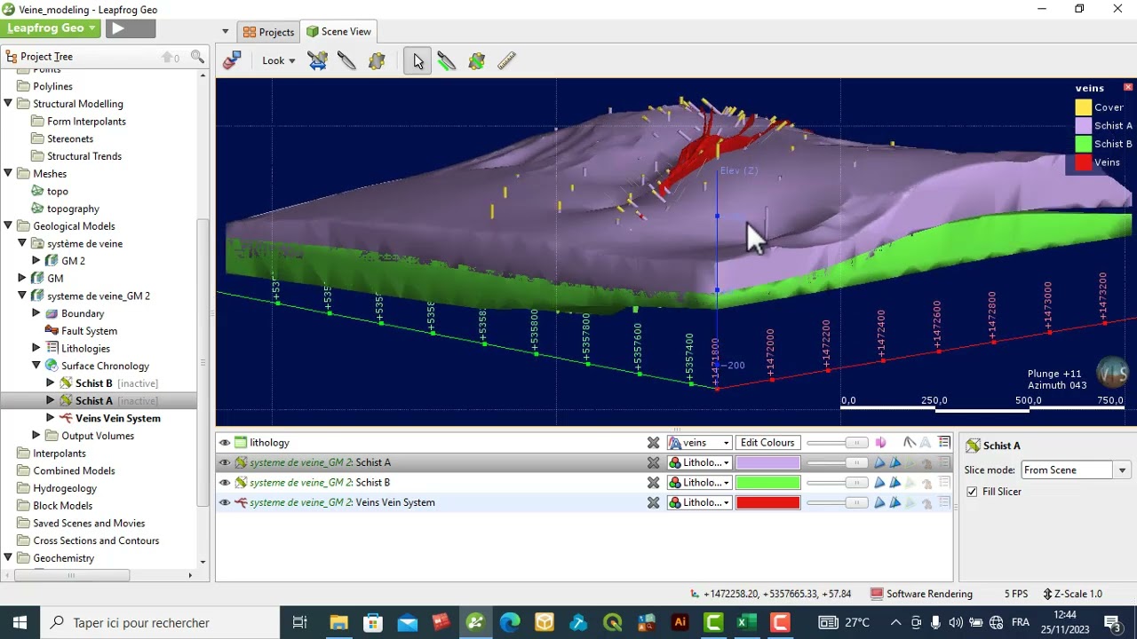 Leapfrog géo Modélisation géologique patrie 4