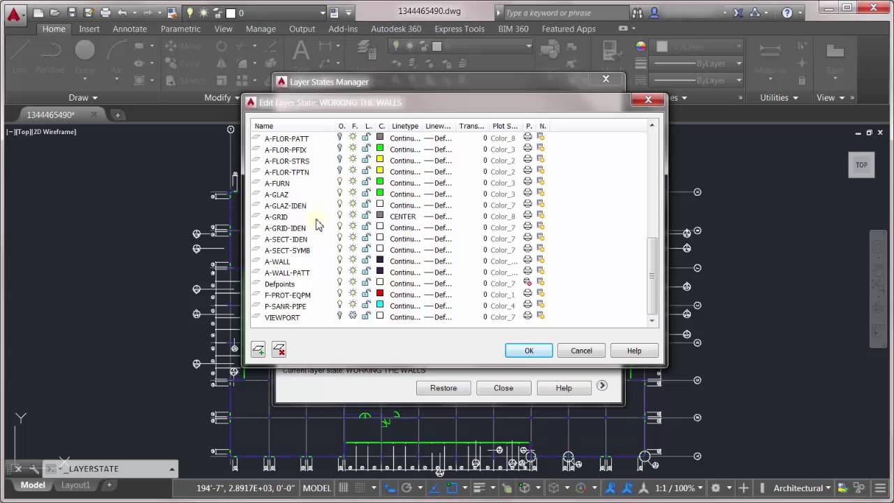 AutoCAD Layer States