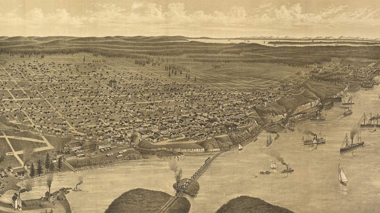 Tacoma Washington History and Map (1885)