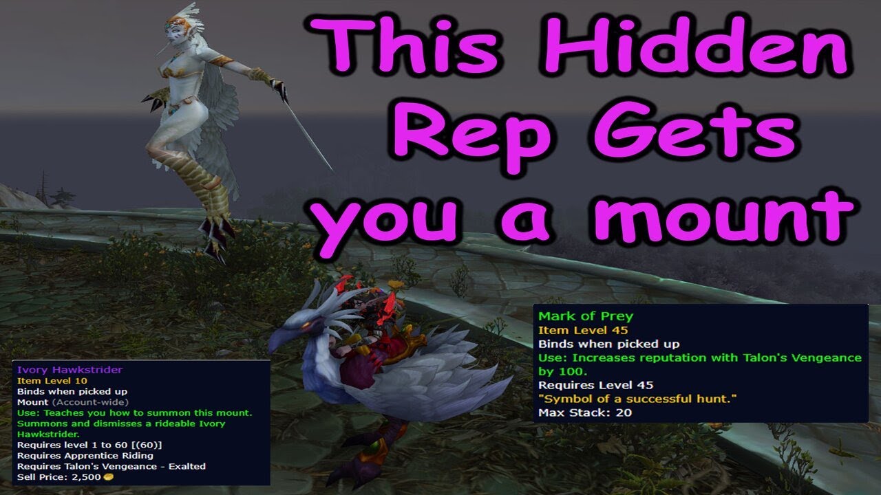 How to Get the Ivory Hawkstrider Mount ~ How to Gain Talon Vengeance Rep ~ Legion's Hidden Rep