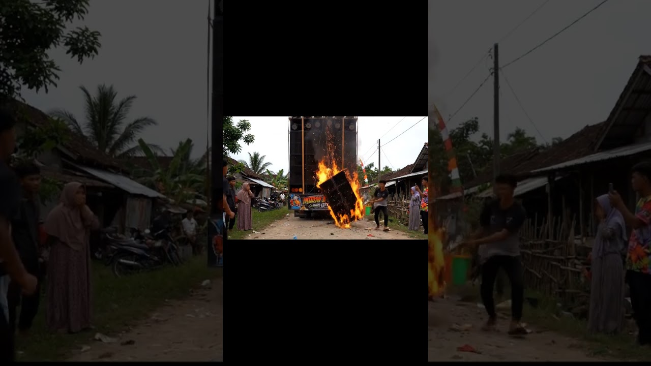 Sound Horeg terbakar #ai #viralvideo #soundhoreg #soundsystem #karnaval #funny
