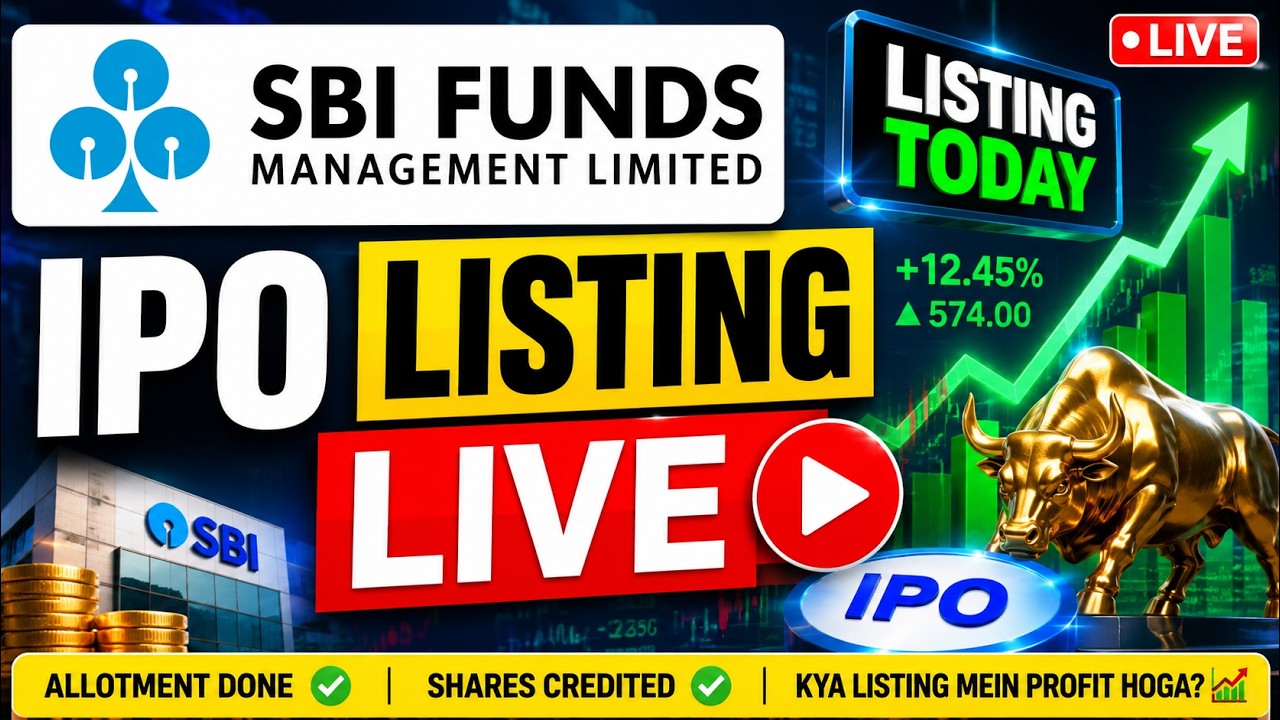 🔴 LIVE | SBI Funds Management IPO Listing Today | Listing Gain, Profit/Loss & Live Analysis