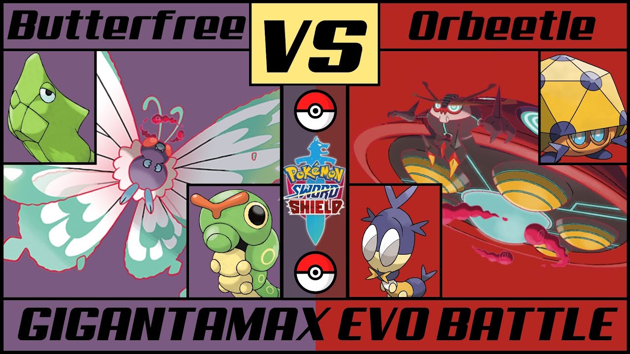 G-MAX BUTTERFREE vs G-MAX ORBEETLE - Gigantamax Evo Battle (Pokémon Sword/Shield)