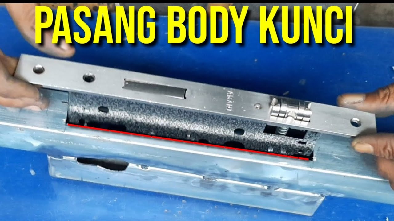 cara pasang body kunci pada hollow 40x40 untuk pintu besi