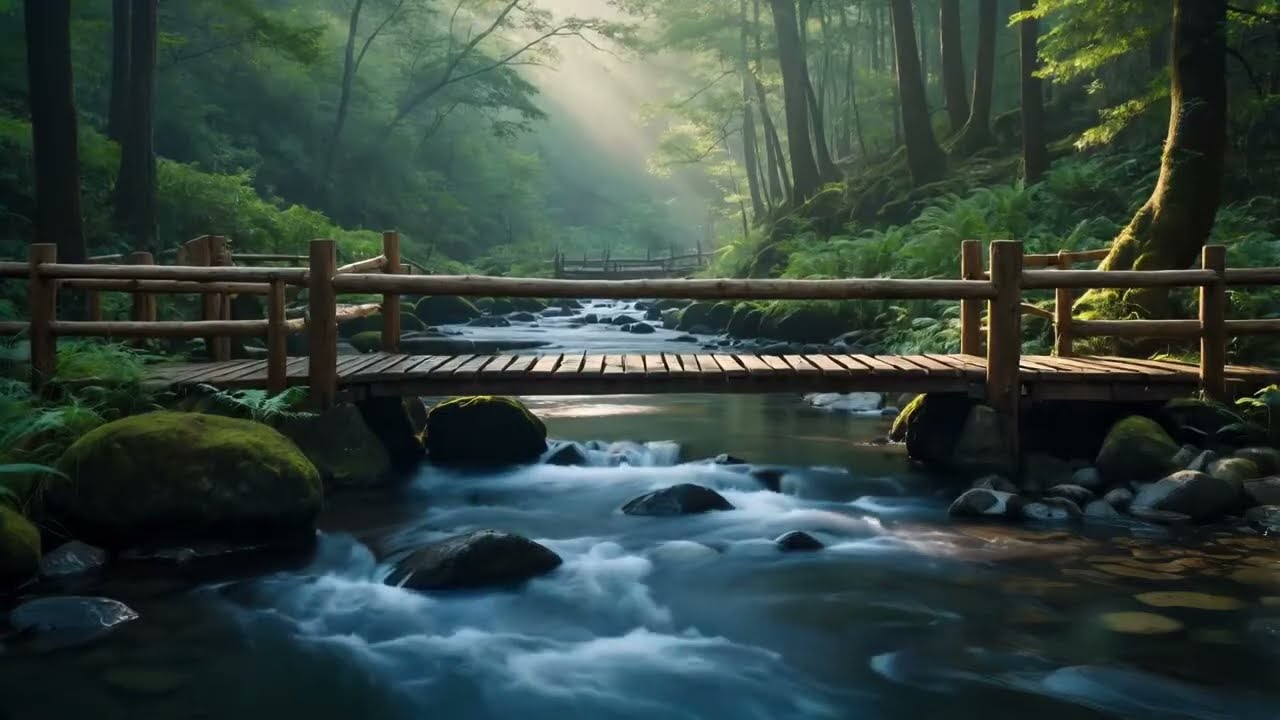 🌿 Deep Sleep in the Misty Forest: Relaxing River Sounds & Calming Music for Insomnia Relief ✨