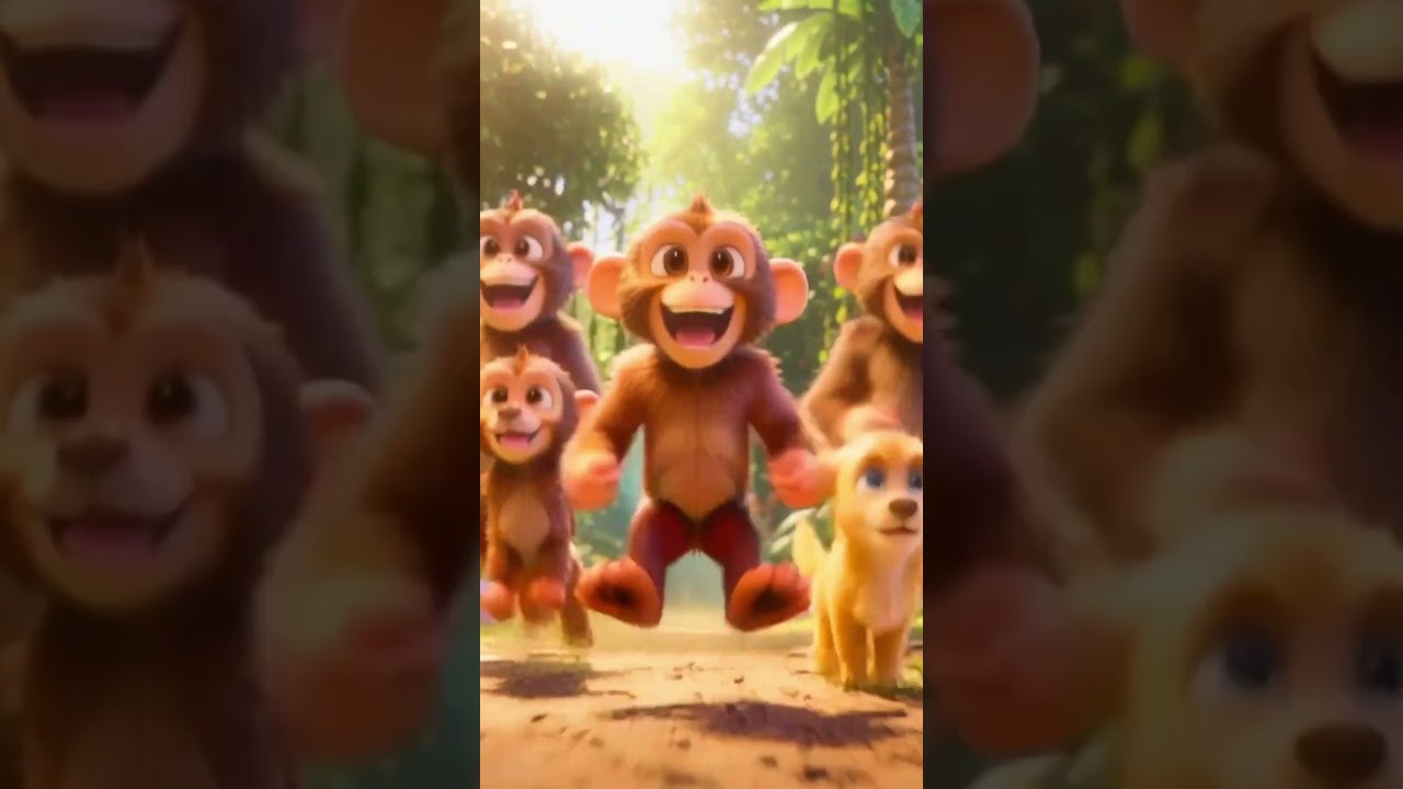 குரங்கும் நாய்க்குட்டியும் காட்டுச் சாகசம்|A Puppy in the Jungle 