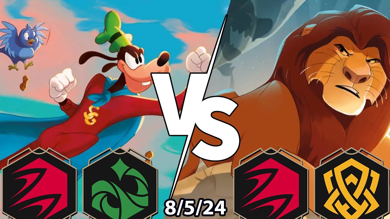 Ruby/Emerald Evasive Aggro VS Ruby/Amber Mufasa 8/5 [Lorcana]