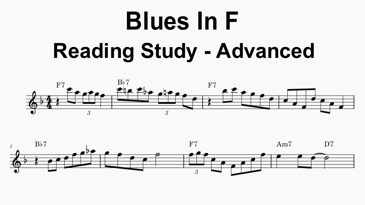 Sight Reading Practice - Blues in F - Advanced