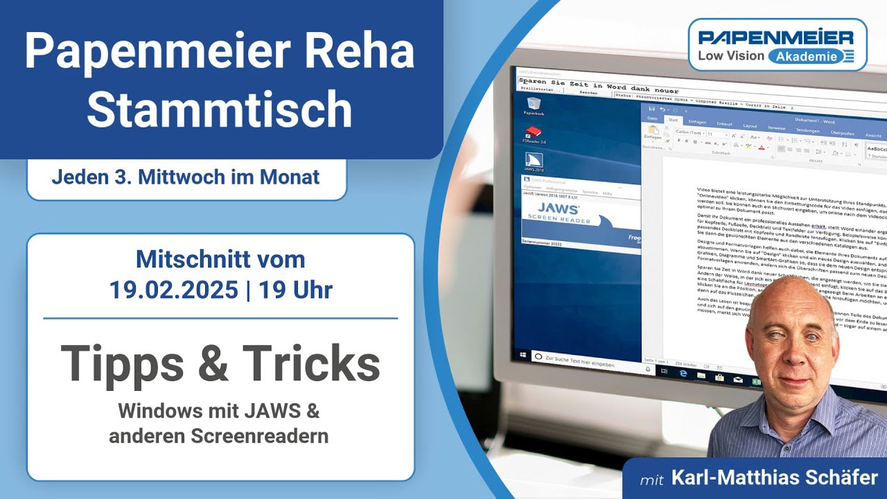 Papenmeier Reha Stammtisch: Windows mit Screenreadern (19.02.2025)
