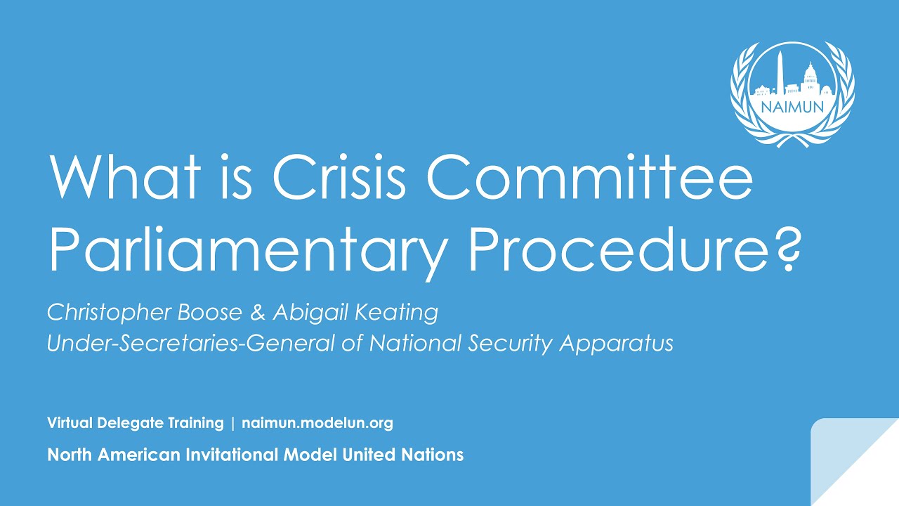 Virtual Delegate Training: What Is Crisis Parliamentary Procedure?