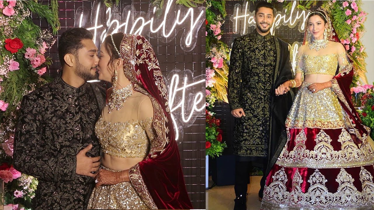 Gauahar Khan & Hubby Zaid Darbar Romantic KISS & Cute Moments In Their Fairytale Wedding Reception