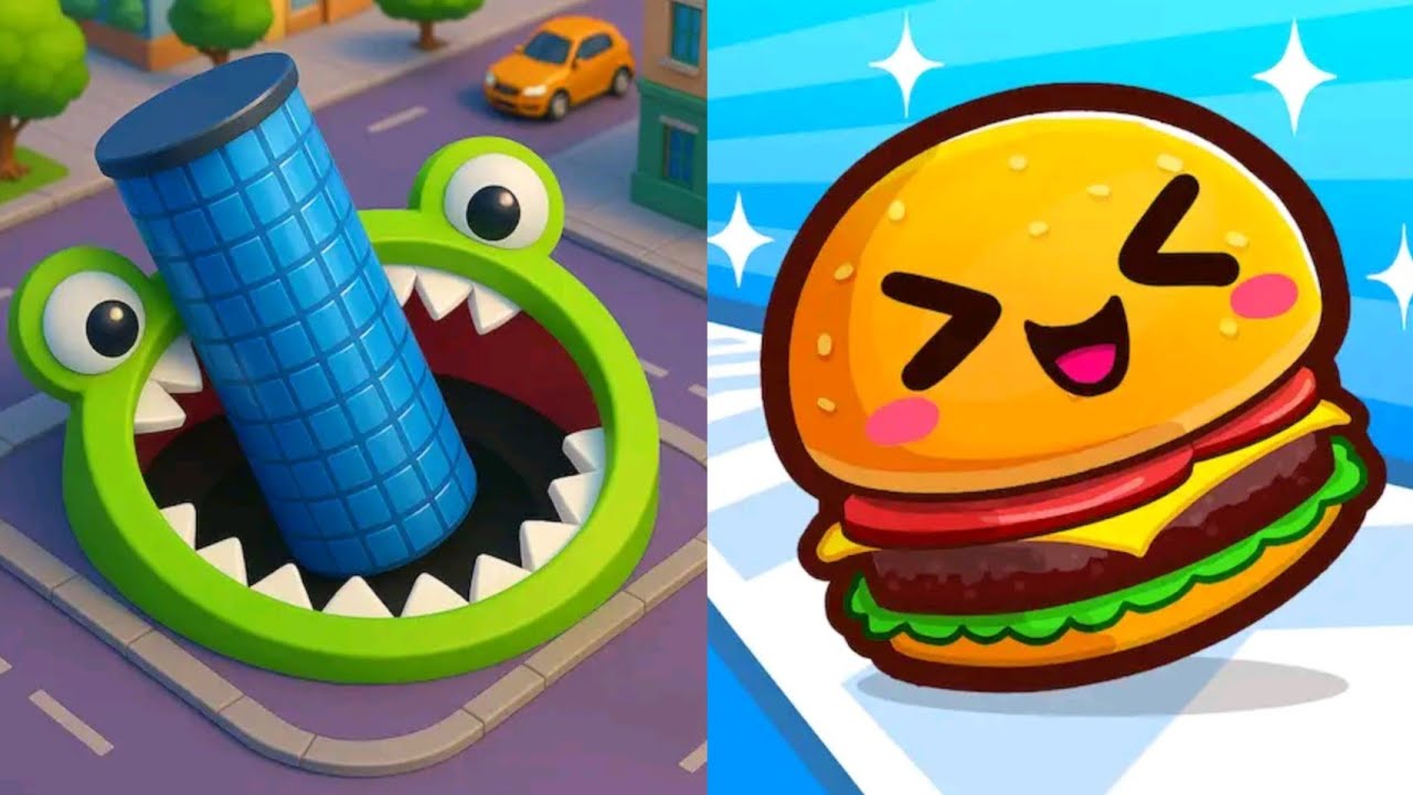 Hole.io VS Food Run Gameplay IOS Android