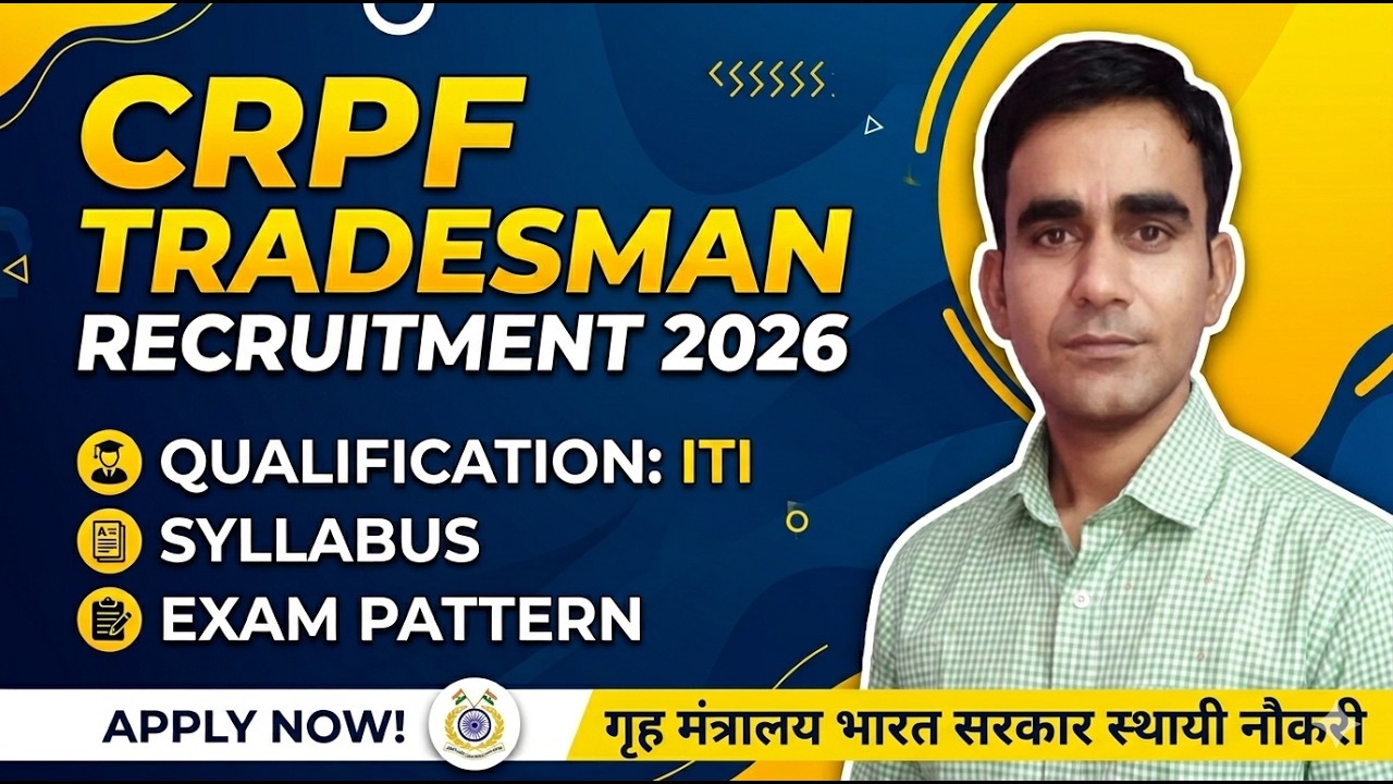 CRPF ITI tradesman vacancy 2026 CRPF Tradesman recruitment syllabus 2026