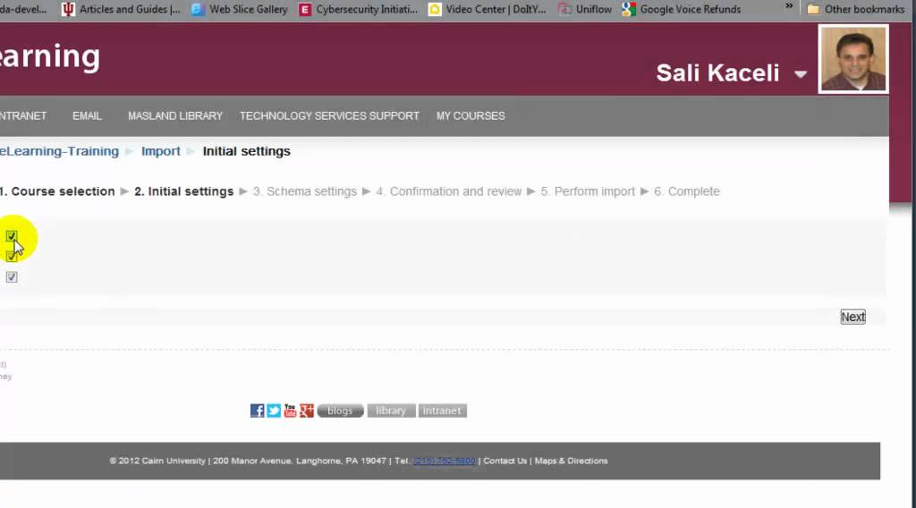 Importing a course in Moodle™ Software Platform (eLearning)