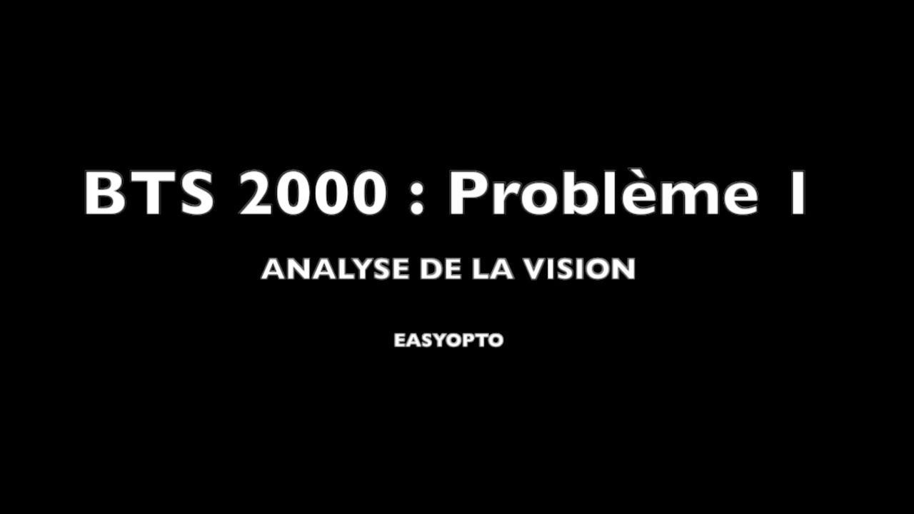 BTS 2000 PB1 : Analyse de la vision