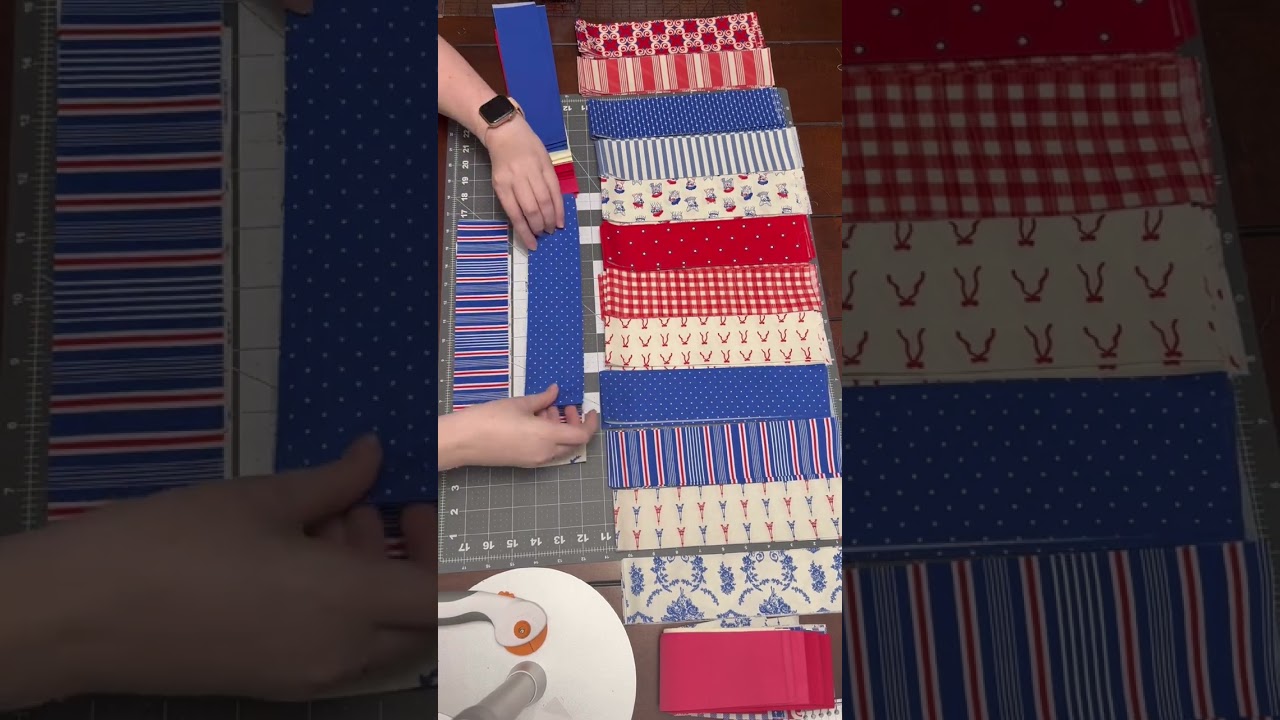 Sorting strips for Jelly Roll Rugs
